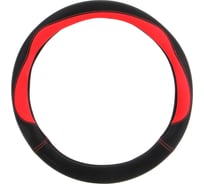 Оплетка руля NEW GALAXY NG экокожа, со вставками «красный», черный, размер М 708-118