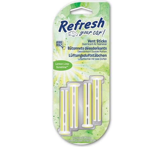 Вентиляционная клипса-ароматизатор Refresh Your Car! Солнечный Лимон/Лайм, 4 шт. E301411300 1