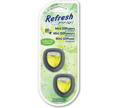 Ароматизатор мини-диффузор Refresh Your Car! Солнечный Лимон/Лайм, 2 шт., 3 мл E301410100