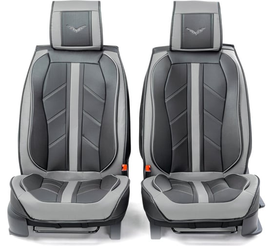 Каркасные 3D накидки на передние сиденья CarPerformance 2 шт. CUS-3012 BK/GY