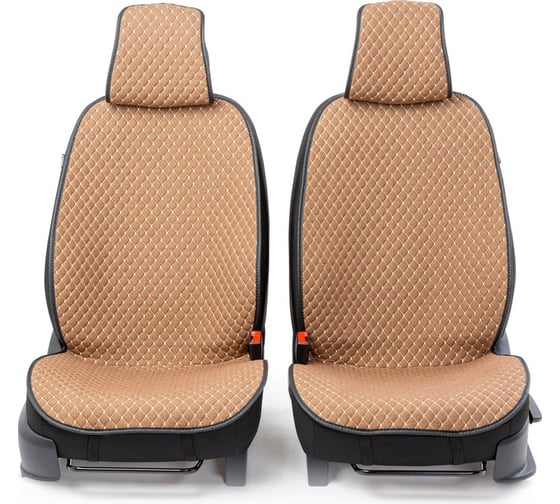 Накидки на передние сиденья CarPerformance 2 шт. материал fiberflax /мягкий лен/ CUS-1052 BR/BE