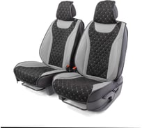 Каркасные 3D накидки на передние сиденья CarPerformance 2 шт., экокожа и алькантара CUS-3044 BK/GY