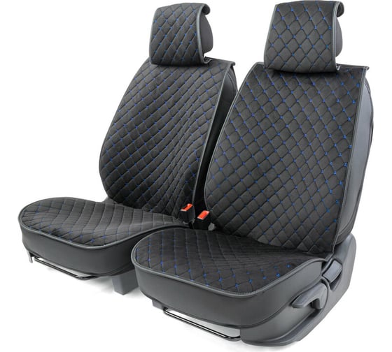 Каркасные накидки на передние сиденья CarPerformance 2 шт., алькантара CUS-2012 BK/BL