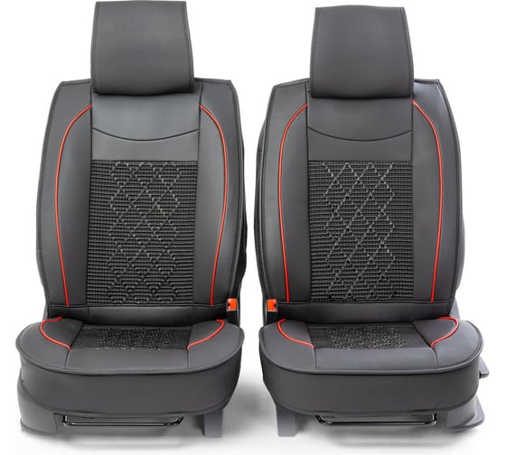 Каркасные накидки на передние сиденья CarPerformance 2 шт., экокожа CUS-2092 BK/BK