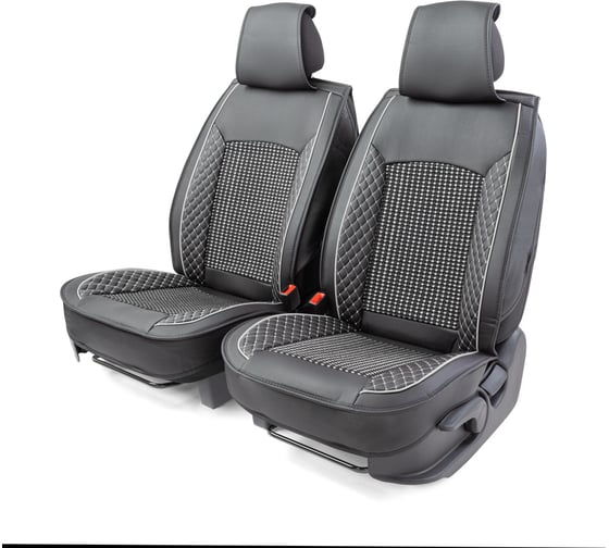 Каркасные накидки на передние сиденья CarPerformance 2 шт., экокожа CUS-2102 BK/GY 1