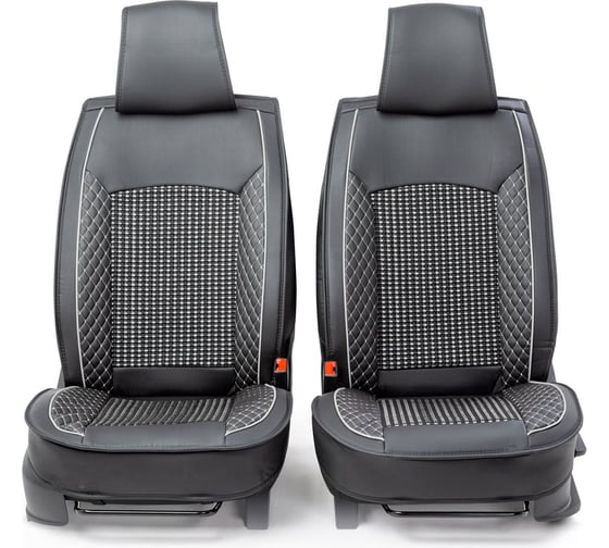 Каркасные накидки на передние сиденья CarPerformance 2 шт., экокожа CUS-2102 BK/GY