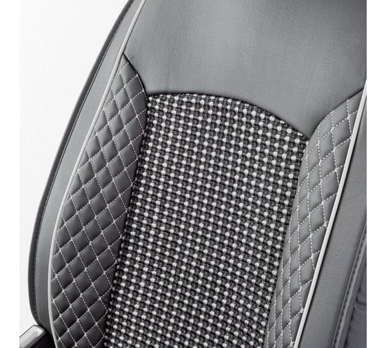 Каркасные накидки на передние сиденья CarPerformance 2 шт., экокожа CUS-2102 BK/GY