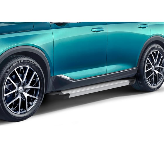 Пороги на авто Rival Silver GAC GS8 II поколение 2023-н.в., рынок РФ, 193 см, 2 шт. F193AL.9203.1