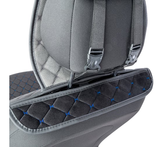 Накидки на передние сиденья CarPerformance, 2 шт. материал алькантара CUS-1012 BK/BL