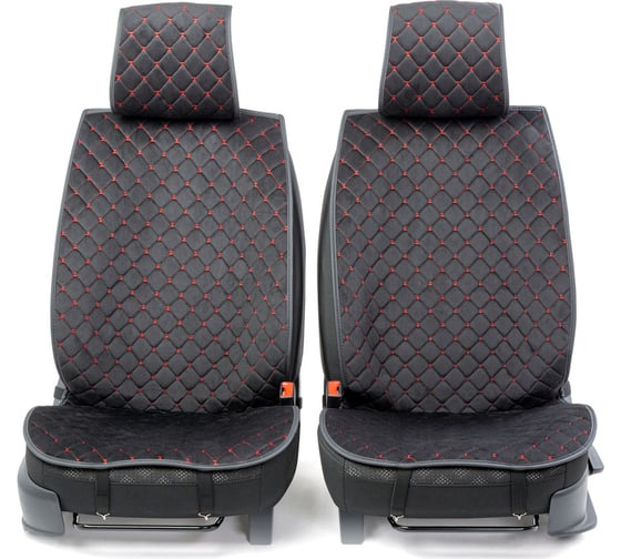 Накидки на передние сиденья CarPerformance, 2 шт. материал алькантара CUS-1012 BK/RD