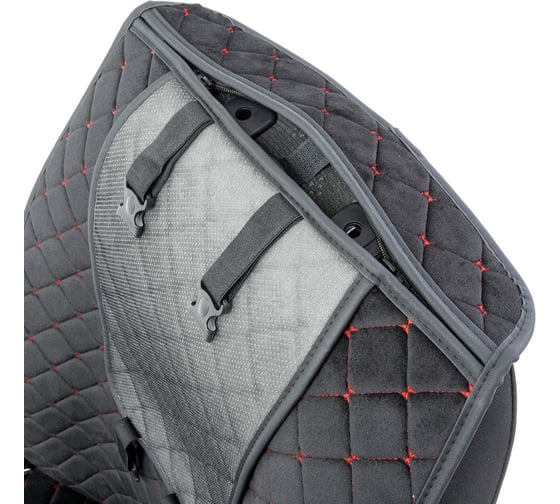 Накидки на передние сиденья CarPerformance, 2 шт. материал алькантара CUS-1012 BK/RD