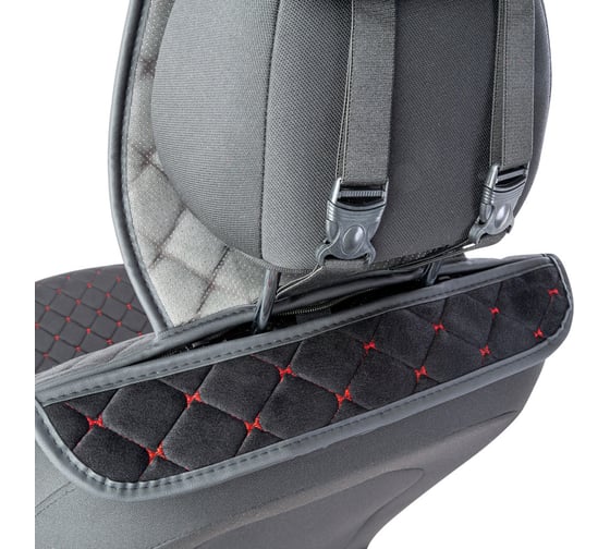 Накидки на передние сиденья CarPerformance, 2 шт. материал алькантара CUS-1012 BK/RD
