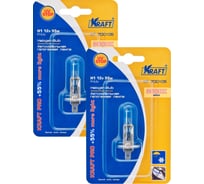 Комплект автоламп KRAFT Н1, 12 В, 55 Вт, Pro +55% more light, 2 шт. KT 700220