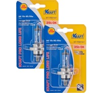 Комплект автоламп KRAFT Н4, 12 В, 60/55 Вт, Pro Long Life, 2 шт. KT 700225