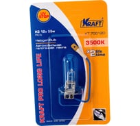 Комплект автоламп KRAFT Н3, 12 В, 55 Вт, Pro Long Life, 2 шт. KT 700224