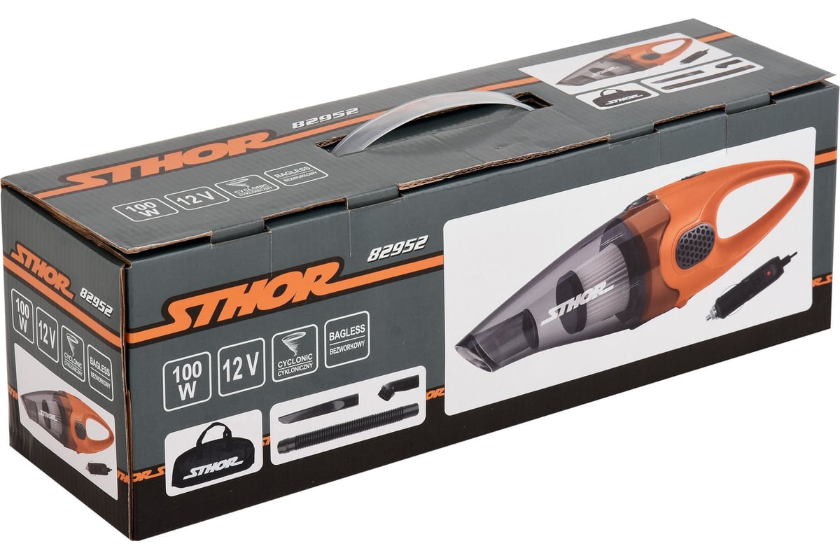 Автомобильный пылесос STHOR 12В, 100Вт 82952 - выгодная цена, отзывы ...
