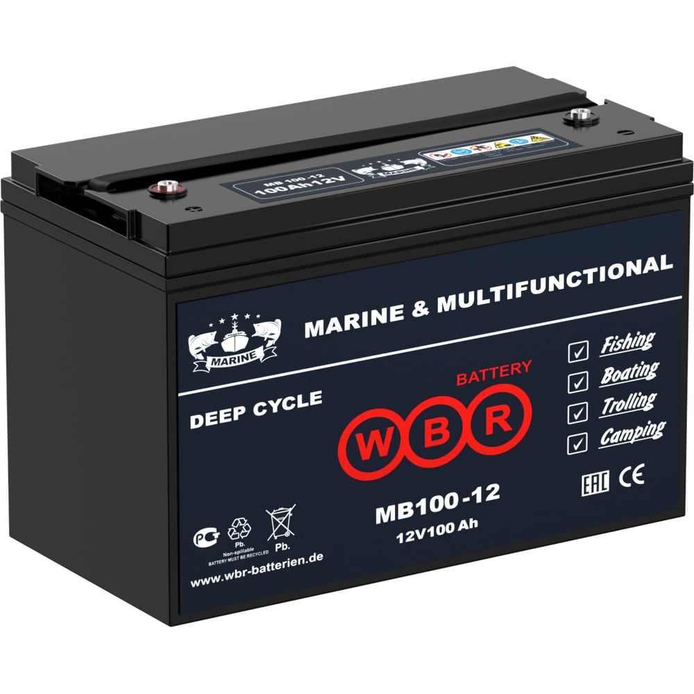  аккумулятор для лодочного электромотора WBR MB100-12 - выгодная .