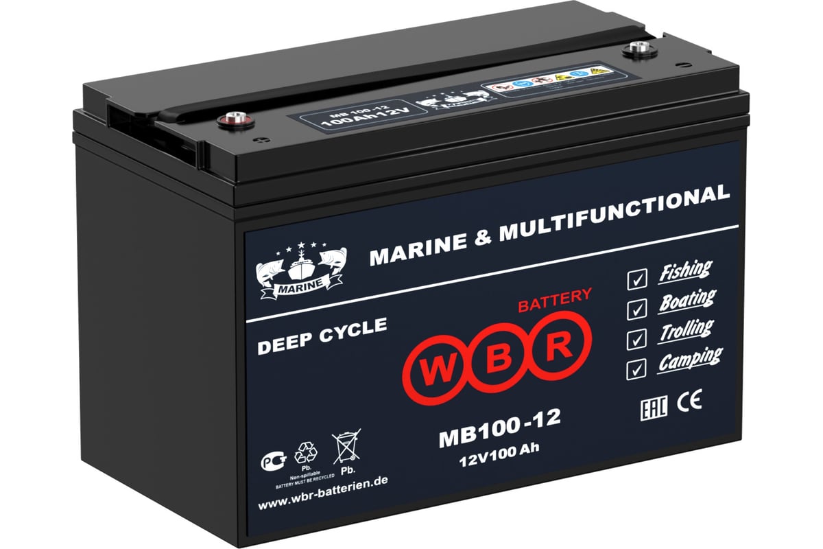  аккумулятор для лодочного электромотора WBR MB100-12 - выгодная .