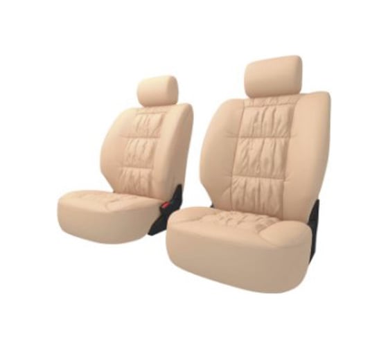 Чехлы Carfort Silver, кожа, комплект для передних кресел, бежевые, 8 предметов 50373 1