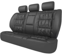 Чехлы Carfort Silver, кожа, комплект для заднего дивана, черные, 5 предметов 50371