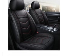 Чехлы-накидки Carfort Wave 3, экокожа, черный с красной прошивкой 69933