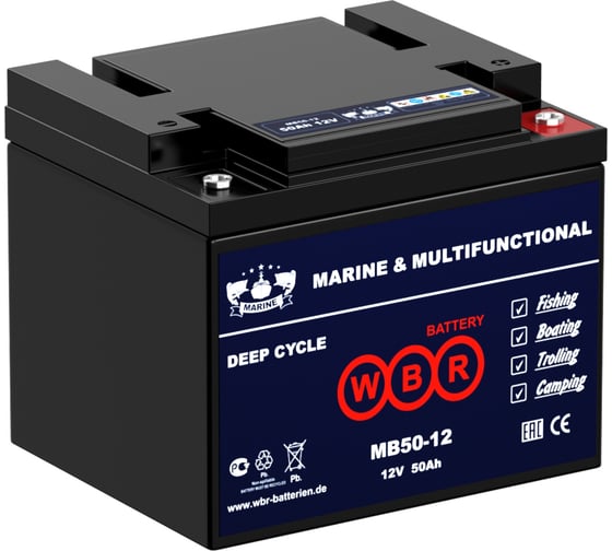 Тяговый аккумулятор для лодочного электромотора WBR MB 50-12 - выгодная .
