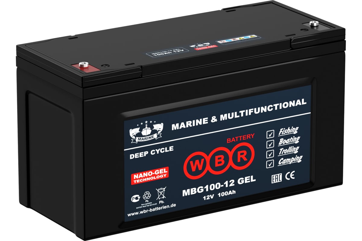  аккумулятор для лодочного электромотора WBR MBG100-12 .