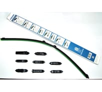 Щетка стеклоочистителя бескаркасная FINORD с тефлоновым покрытием № мультиадаптерная 28 (700 мм), 9 адаптеров: Hook, Pinch tab, Push button 16/19, Bayonet arm FN-28-M