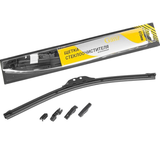 Бескаркасная щетка стеклоочистителя Ganz 410mm (8 адаптеров) GIS01015