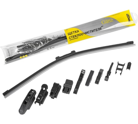 Бескаркасная щетка стеклоочистителя Ganz NEW 480mm (10 адаптеров) GIS01032