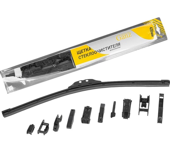 Бескаркасная щетка стеклоочистителя Ganz 430mm (8 адаптеров) GIS01016 1