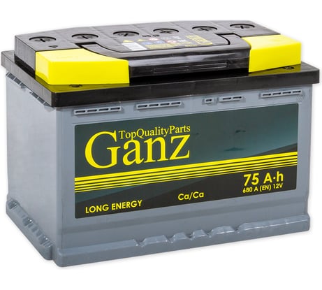 Аккумулятор Ganz Standart 75 А/ч обратный R+ 278x175x190 L3 EN 680 А GA750