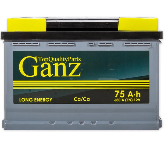 Аккумулятор Ganz Standart 75 А/ч обратный R+ 278x175x190 L3 EN 680 А GA750