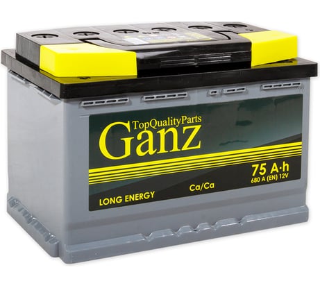 Аккумулятор Ganz Standart 75 А/ч прямой L+ 278x175x190 L3 EN 680 А GA751