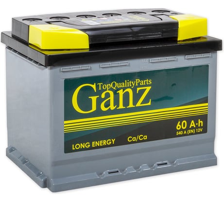 Аккумулятор Ganz Standart 60 А/ч прямой L+ 242x175x190 L2 EN 540 А GA601