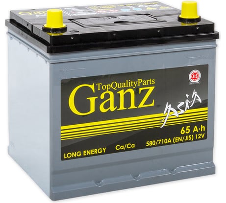 Аккумулятор Ganz ASIA 65 А/ч обратный R+ 232x175x225 D23 EN 580 А GAA650