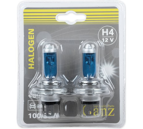 Лампа GANZ 12V H4 100/90W +50% P43t 5000K 2 шт. блистер GIP06054