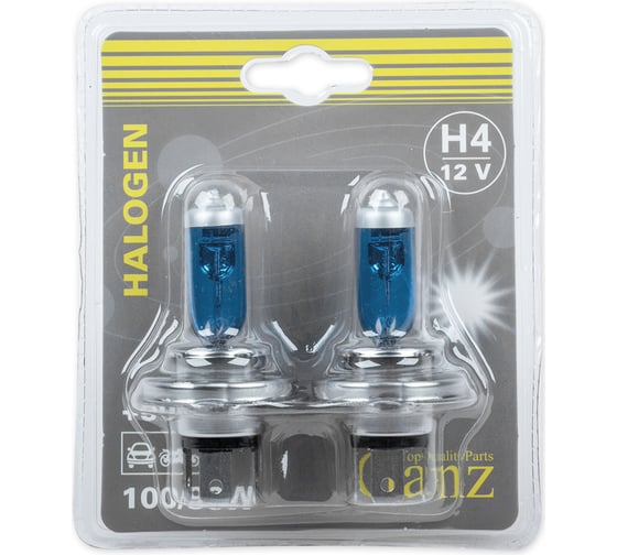 Лампа GANZ 12V H4 100/90W +50% P43t 5000K 2 шт. блистер GIP06054