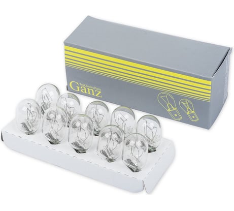 Лампа GANZ W21/5W 12v21/5w (W3X16q) BOX упак. 10 шт. GIP06026