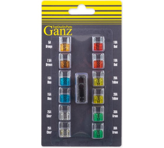 Флажковые предохранители GANZ мини 12шт GRP15002