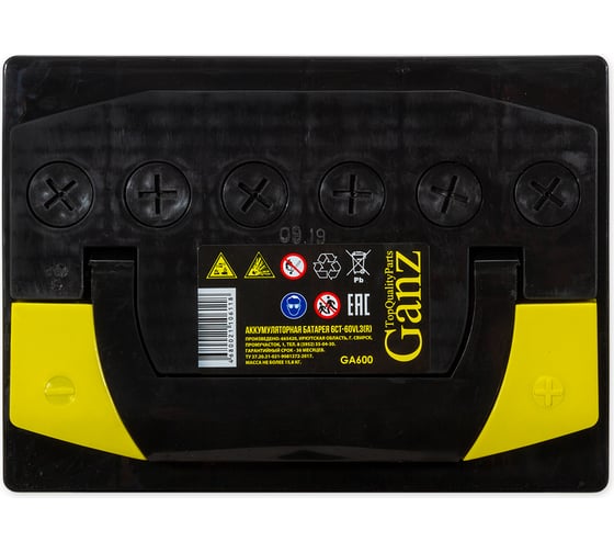 Аккумулятор Ganz Standart 60 А/ч обратный R+ 242x175x190 L2 EN 540 А GA600