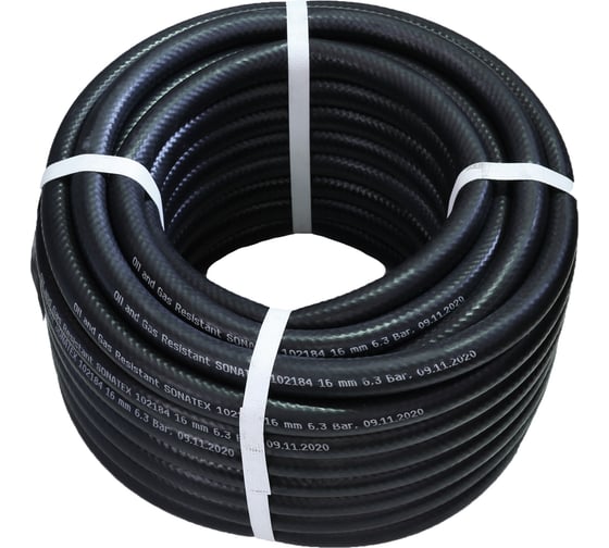Шланг гладкий маслобензостойкий (16х24 мм; 0.63 МПа; 25 м) Sonatex 102184 1