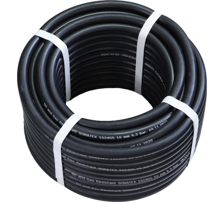 Шланг гладкий маслобензостойкий (10х17.5 мм; 0.63 МПа; 30 м) Sonatex 102455