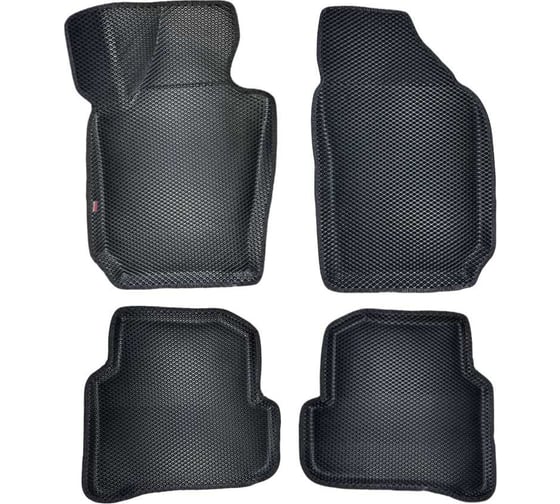 Коврики в салон L.Locker 5D EVA на Шкода Фабия / Skoda Fabia 3пок (NJ) 2014–2021 (из-4х), цвет черный/черный EVASKFABIA 1