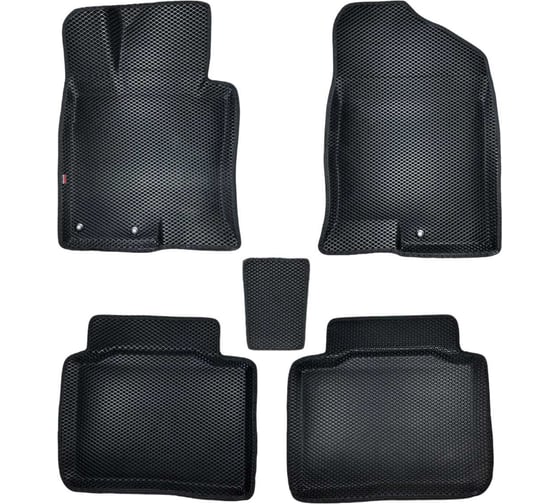 Коврики в салон L.Locker 5D EVA на Киа К 5/Хендай Соната / KIA К5 2020/Hyundai Sonata 8пок 2019-, цвет ЧЕРНЫЙ/черный EVAHYSONDN8 1