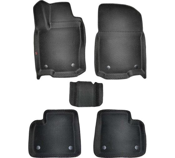Коврики в салон L.Locker 5D EVA на Мерседес Бенц ГЛЕ В166 / Mercedes-Benz GLE W166(15-18)/Coupe C292(15-19), цвет ЧЕРНЫЙ/черный EVAMERGLE166 1