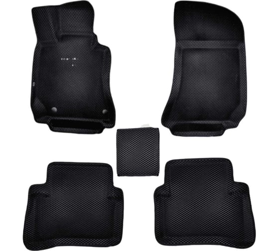 Коврики в салон L.Locker 5D EVA на Мерседес Бенц Е Класс В212 / Mercedes-Benz E-Class W212 (2009-16), цвет ЧЕРНЫЙ/черный EVAMERE212 1