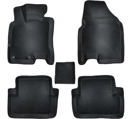 Коврики в салон L.Locker 5D EVA на Ниссан Кашкай Ж10 / Nissan Qashqai (J10) 2007-, цвет ЧЕРНЫЙ/черный EVANISQASH07