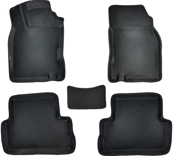 Коврики в салон L.Locker 5D EVA на Ниссан Кашкай Ж11 / Nissan Qashqai J11 2014-2022, цвет ЧЕРНЫЙ/черный EVANISQASH14 1