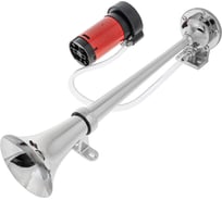 Сигнал звуковой SKYWAY 1 рожок воздушный L=400мм 12В 118дцб 27А Хром S07601052